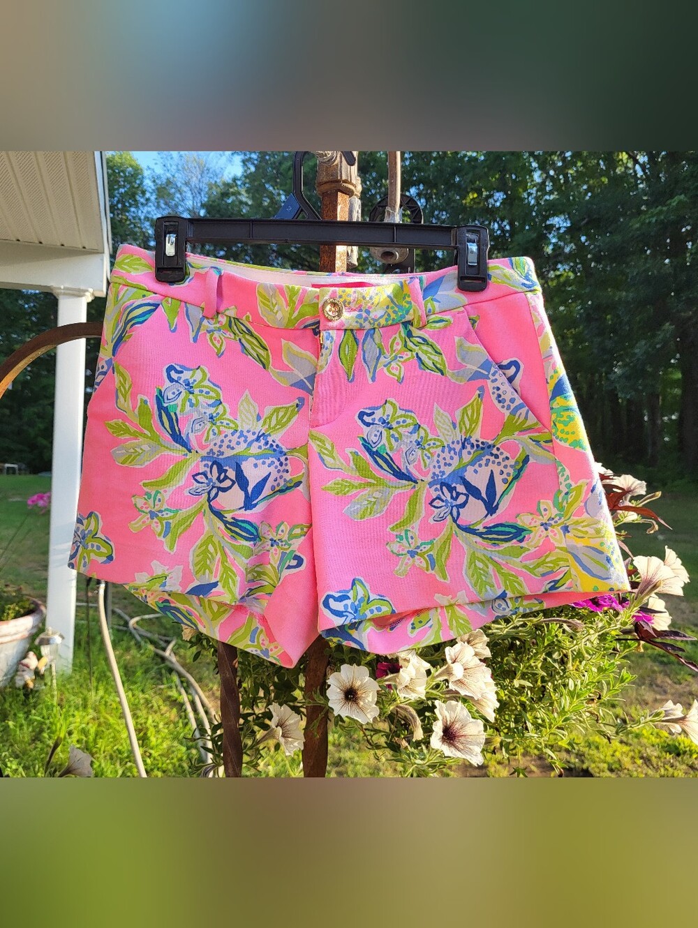 Lilly Pulitzer Pink Botanical Print High-Waist Shorts| 2